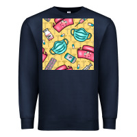 Navy nurse medicine seamless pattern Premium Sweatshirt - BundleAndBundleShop