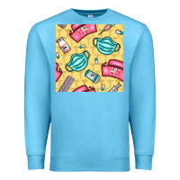 Ocean Blue nurse medicine seamless pattern Premium Sweatshirt - BundleAndBundleShop