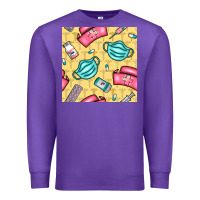 Purple nurse medicine seamless pattern Premium Sweatshirt - BundleAndBundleShop