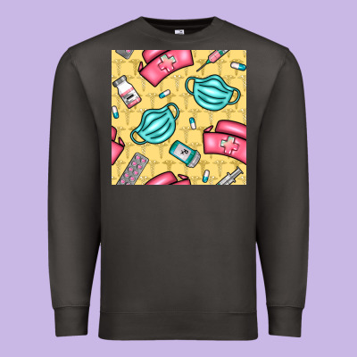 Nurse Medicine Seamless Pattern Premium Sweatshirt Designed By Bundleandbundleshop