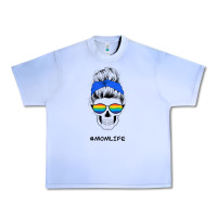 Grape Ice Blue Glitter Rainbow Mom Skull Urban Heavy Tee - Bettercallsaul