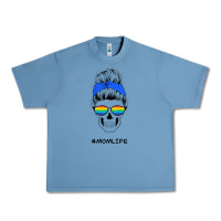 Pebble Blue Blue Glitter Rainbow Mom Skull Urban Heavy Tee - Bettercallsaul