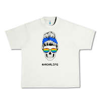 Pistachio Blue Glitter Rainbow Mom Skull Urban Heavy Tee - Bettercallsaul