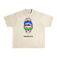 Sandshell Blue Glitter Rainbow Mom Skull Urban Heavy Tee - Bettercallsaul