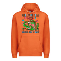 Carrot Life Is Better With Coffee And Plants Cactus Coffe Premium Hoodie - FaDigitalArtStudio