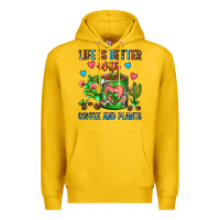 Lemon Life Is Better With Coffee And Plants Cactus Coffe Premium Hoodie - FaDigitalArtStudio