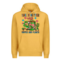 Life Is Better With Coffee And Plants Cactus Coffe Premium Hoodie | Teevron