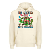 Sandshell Life Is Better With Coffee And Plants Cactus Coffe Premium Hoodie - FaDigitalArtStudio