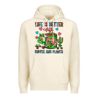 Tofu Life Is Better With Coffee And Plants Cactus Coffe Premium Hoodie - FaDigitalArtStudio