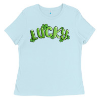 Baby Blue lucky st patricks day Ladies Tee - MaliasSmallBusiness