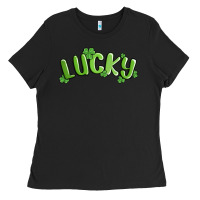 Black lucky st patricks day Ladies Tee - MaliasSmallBusiness
