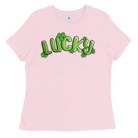 Bubblegum Pink lucky st patricks day Ladies Tee - MaliasSmallBusiness