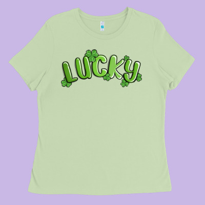 Lucky St Patricks Day Ladies Tee Designed By Maliassmallbusiness