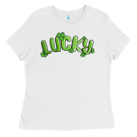 White lucky st patricks day Ladies Tee - MaliasSmallBusiness