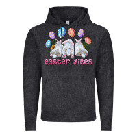 Vintage Black Easter Vibes with Bunny and Eggs Vintage Hoodie - RanaPortraitStore