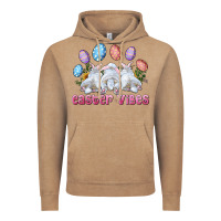 Vintage Coffee Easter Vibes with Bunny and Eggs Vintage Hoodie - RanaPortraitStore