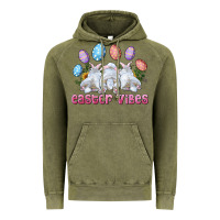 Vintage Olive Easter Vibes with Bunny and Eggs Vintage Hoodie - RanaPortraitStore