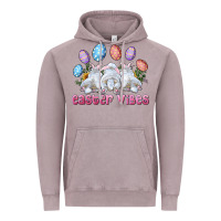 Vintage Zinc Easter Vibes with Bunny and Eggs Vintage Hoodie - RanaPortraitStore