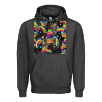 Charcoal Heather pride cupcake seamless pattern Zipper Hoodie - FaDigitalArtStudio