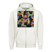 Oatmeal Heather pride cupcake seamless pattern Zipper Hoodie - FaDigitalArtStudio