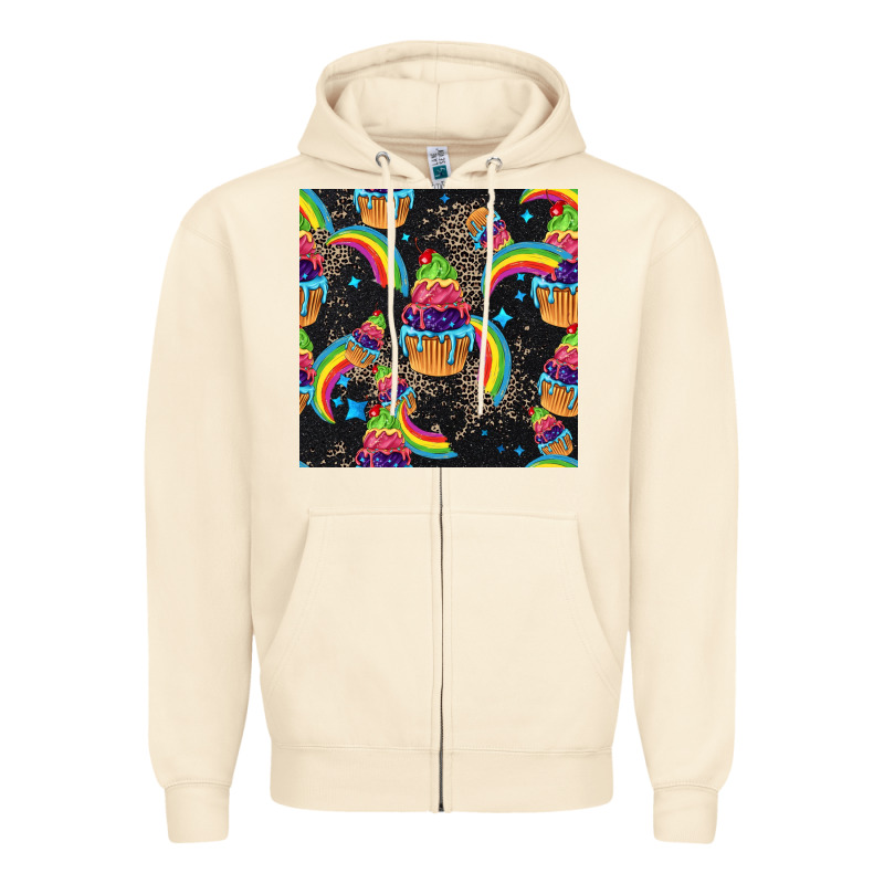Pride Cupcake Seamless Pattern Zipper Hoodie by FaDigitalArtStudio | Teevron