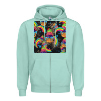 Seafoam pride cupcake seamless pattern Zipper Hoodie - FaDigitalArtStudio