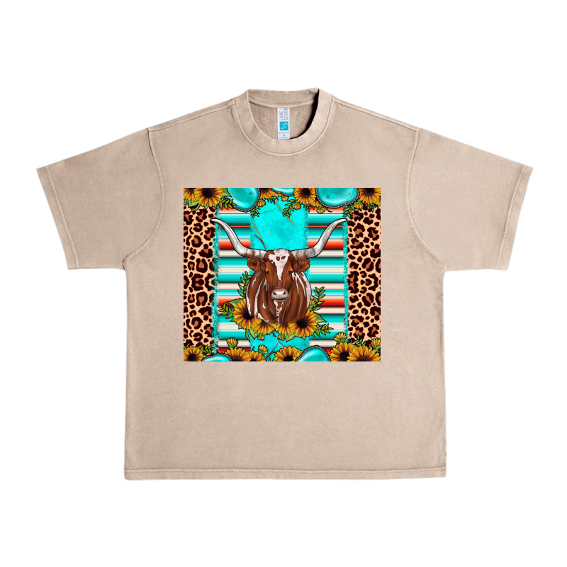 Texas Longhorn Sunflower Gemstone Urban Heavy Tee by JahusDesignShop | Teevron