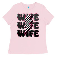 Bubblegum Pink wife wife wife Ladies Tee - MaliasSmallBusiness