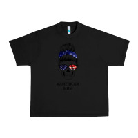 Black American Stars, American Flag Patterned Mom Skull Urban Heavy Tee - Bettercallsaul