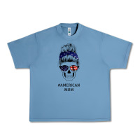 Pebble Blue American Stars, American Flag Patterned Mom Skull Urban Heavy Tee - Bettercallsaul