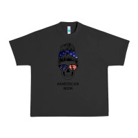 Pigment Black American Stars, American Flag Patterned Mom Skull Urban Heavy Tee - Bettercallsaul