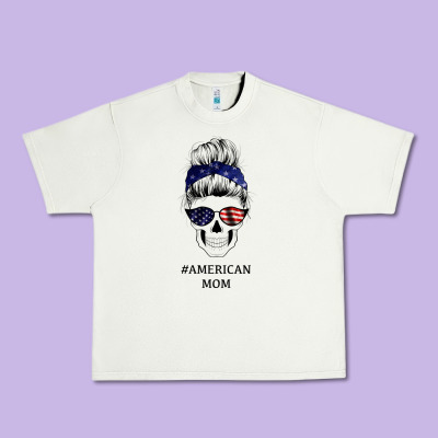 American Stars, American Flag Patterned Mom Skull Urban Heavy Tee Designed By Bettercallsaul