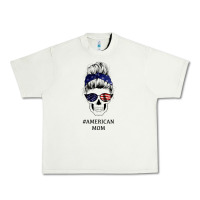 Pistachio American Stars, American Flag Patterned Mom Skull Urban Heavy Tee - Bettercallsaul