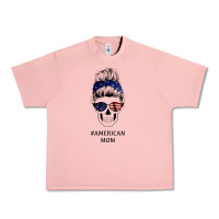 Salmon American Stars, American Flag Patterned Mom Skull Urban Heavy Tee - Bettercallsaul