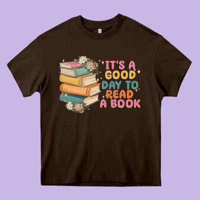 It's A Good Day To Read A Book Heavy Core Tee Designed By Maliassmallbusiness