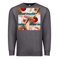 Charcoal Heather Best Teacher Seamless Pattern Premium Sweatshirt - BundleAndBundleShop