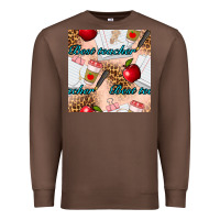 Chestnut Best Teacher Seamless Pattern Premium Sweatshirt - BundleAndBundleShop