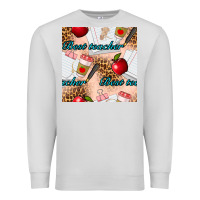 Dove Grey Best Teacher Seamless Pattern Premium Sweatshirt - BundleAndBundleShop