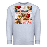 Heather Grey Best Teacher Seamless Pattern Premium Sweatshirt - BundleAndBundleShop