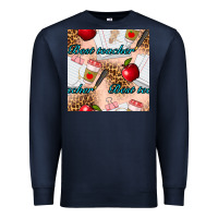 Navy Best Teacher Seamless Pattern Premium Sweatshirt - BundleAndBundleShop