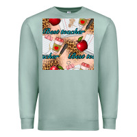 Seafoam Best Teacher Seamless Pattern Premium Sweatshirt - BundleAndBundleShop