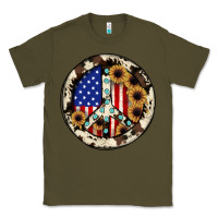 Army Green Peace sign Classic Tee - JahusDesignShop