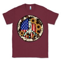 Burgundy Peace sign Classic Tee - JahusDesignShop