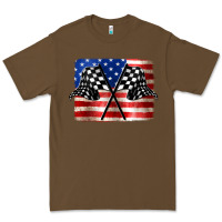Cacao American Racing Flag Premium Tee - JahusDesignShop