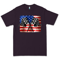 Plum American Racing Flag Premium Tee - JahusDesignShop