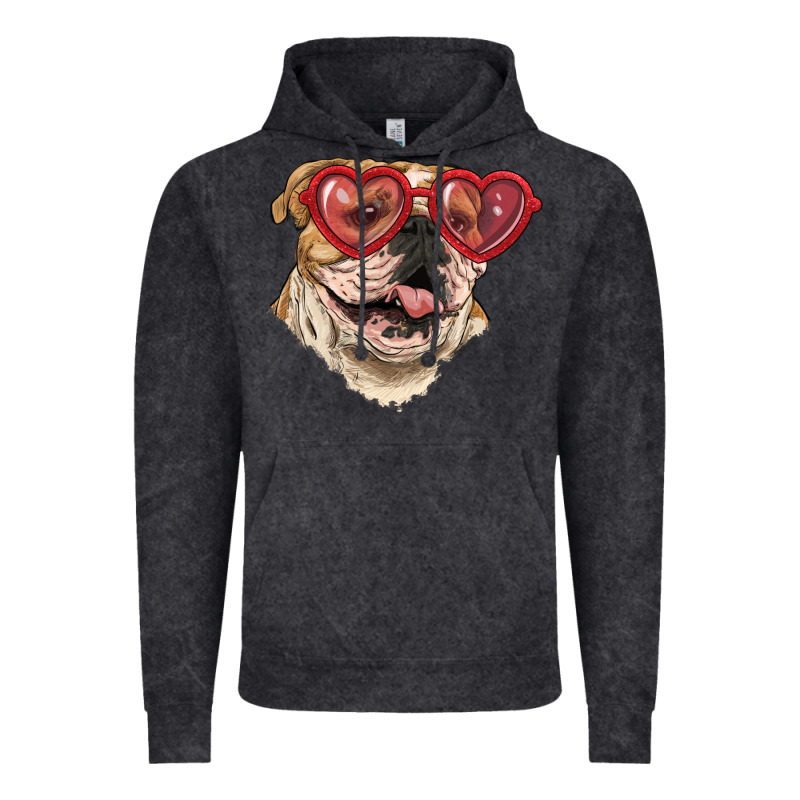 English Bulldog With Love Glass Vintage Hoodie by RanaPortraitStore | Teevron