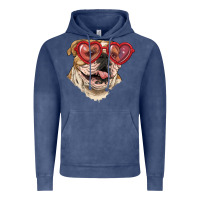 Vintage Denim English bulldog with love glass Vintage Hoodie - RanaPortraitStore