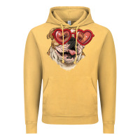 Vintage Mustard English bulldog with love glass Vintage Hoodie - RanaPortraitStore