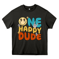 Asphalt one happy dude Heavy Core Tee - MaliasSmallBusiness