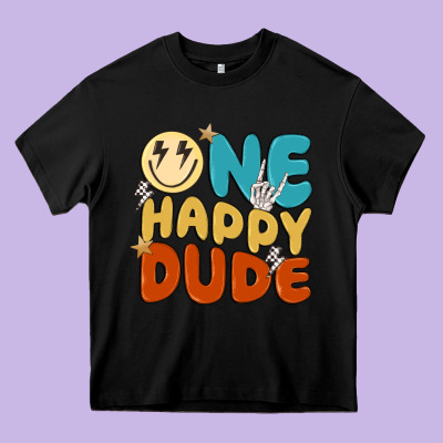 One Happy Dude Heavy Core Tee Designed By Maliassmallbusiness